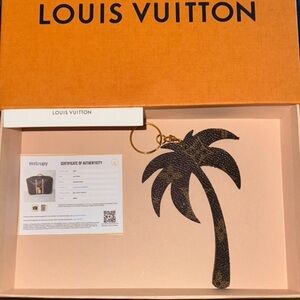 Handmade with copy of COA included Brown Palm Tree Keychain